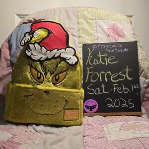 Loungefly The Grinch Santa Hat Christmas Cosplay Mini Backpack Fur Removable Hat